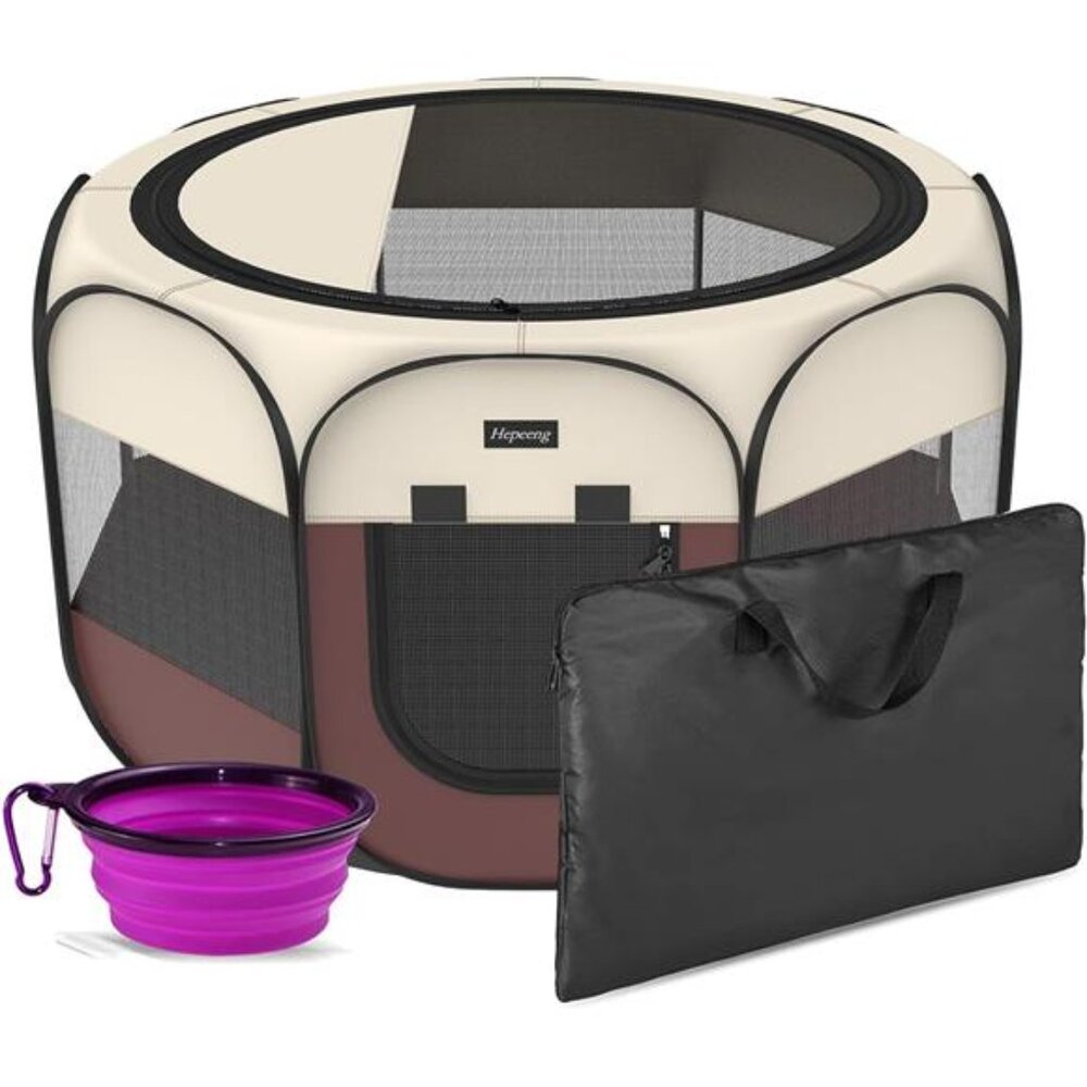 Portable Foldable PetDog Cat Playpen & Puppy playpen Pet Tent with Carrying Case